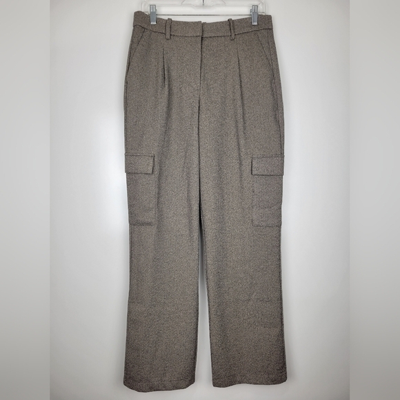 NWT Vero Moda VMPIA Straight Herringbone Pant in Light Grey Size 6 - Picture 2 of 12